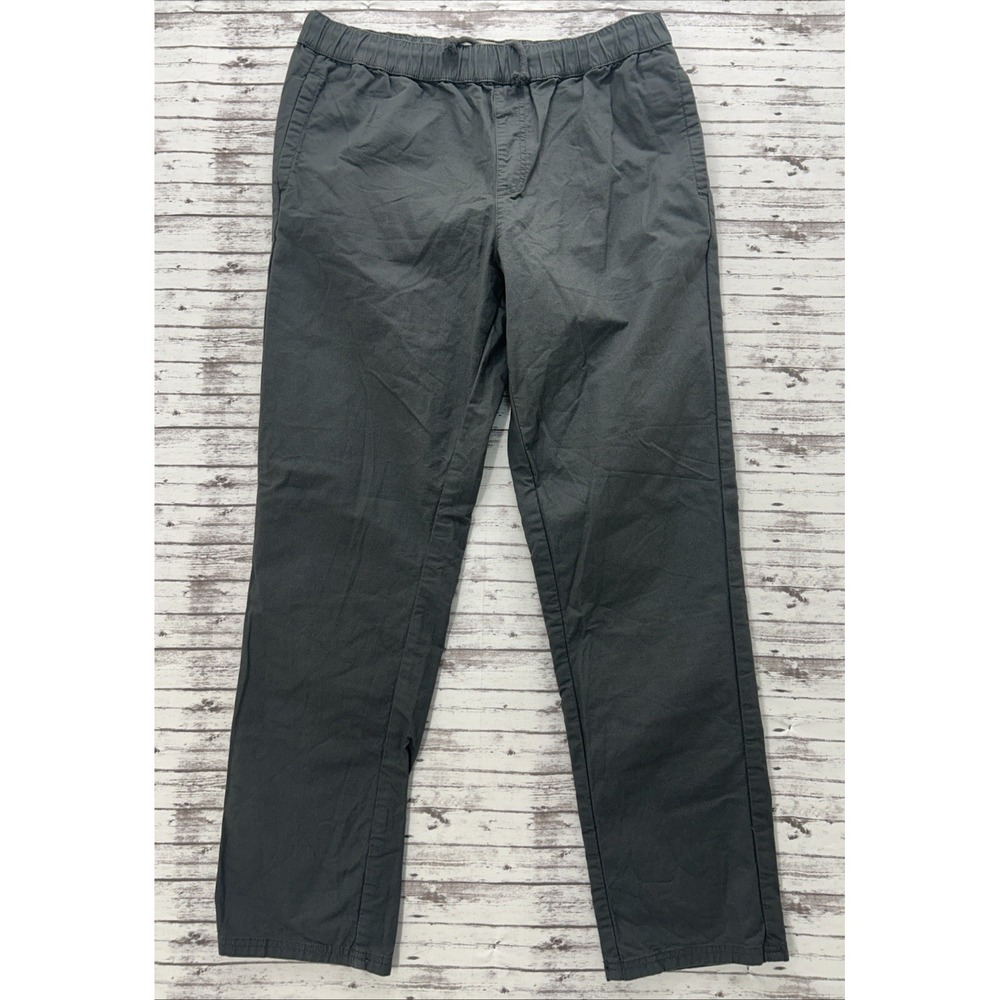 Pact Mens Organic Cotton Elastic Waist Pull On Pants Gray Size XL 34x31